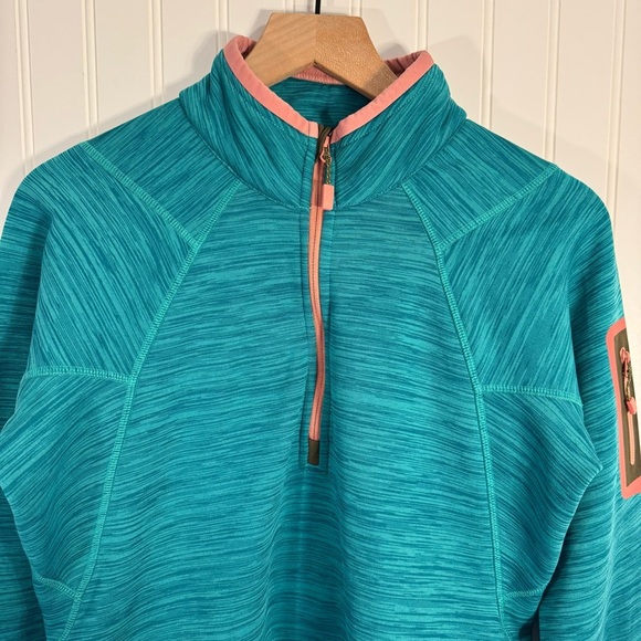 Burton AK Women’s Turbine 1/4 Zip Fleece Sweater Pullover Teal & Pink Size Large - Picture 2 of 14